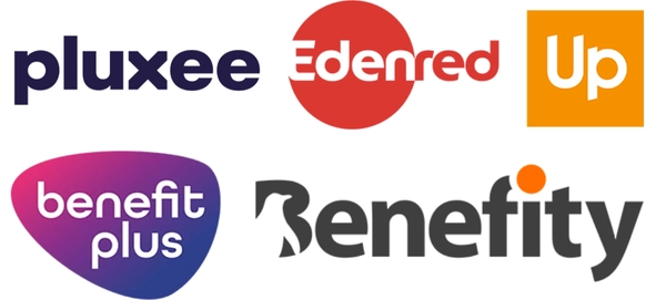 Všechny benefitní karty - Pluxee, Edenred, Up, Benefit Plus, Benefity