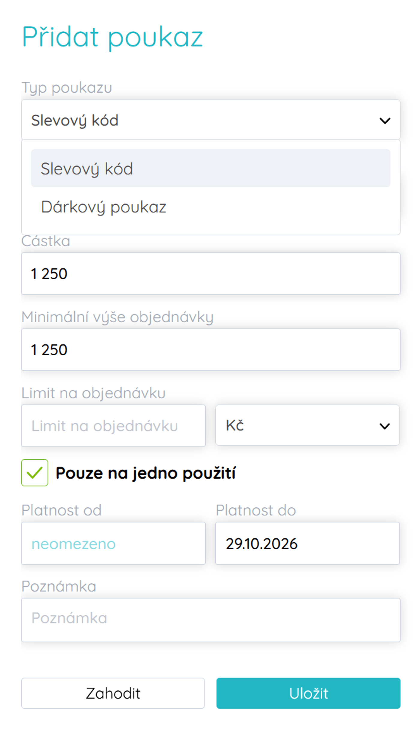 Voucher overview and management