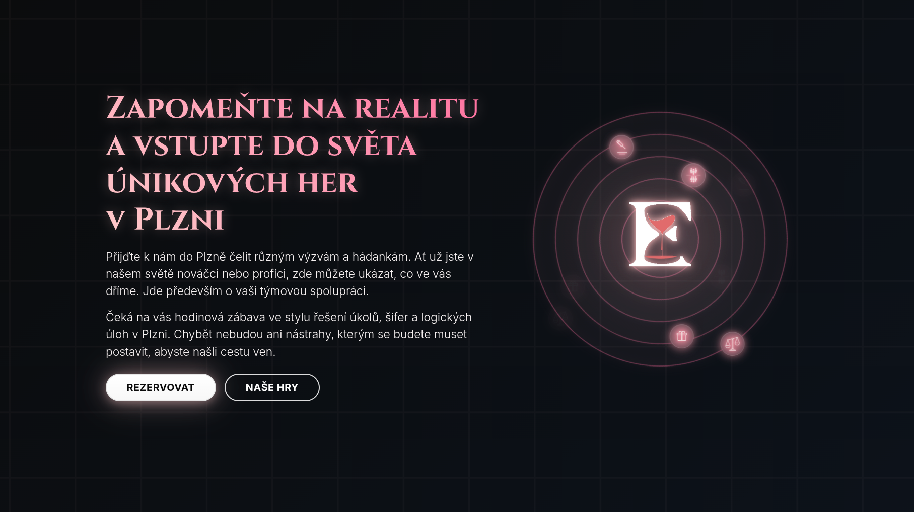 Screenshot webu Escapora