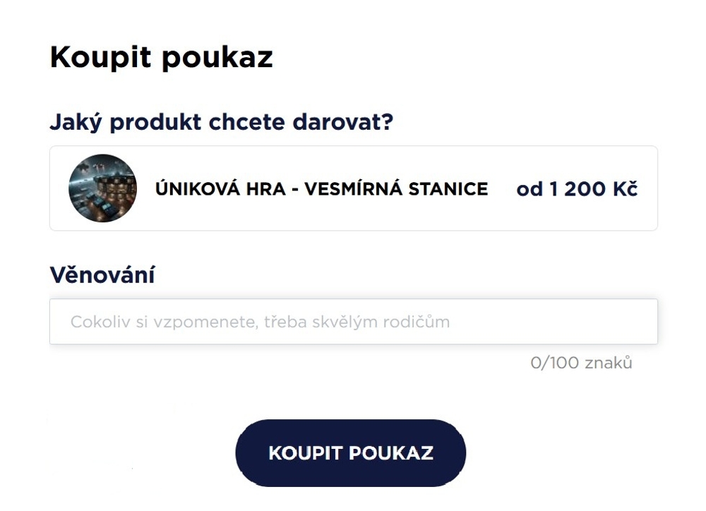 Widget dárkové poukazy