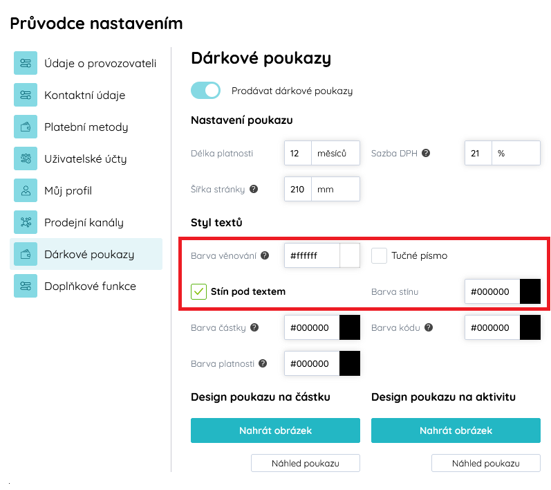 Vylepšený design voucheru