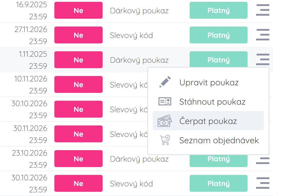 Manuální uplatnění voucheru 1
