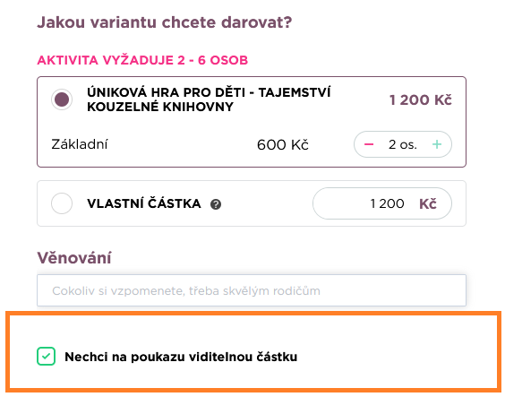 Voucher s více informacemi
